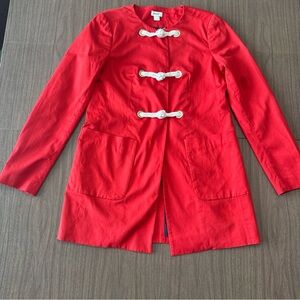 J. Crew Red Nautical Rope Closure Jacket Size 4